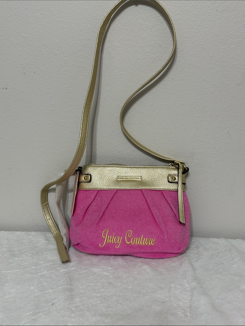 Juicy Couture Hot Pink and Gold Crossbody Bag